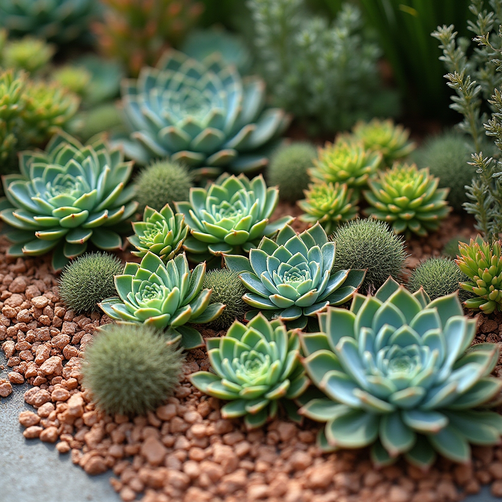 Suculentas y sedum plantados en un sustrato drenante sobre una terraza urbana